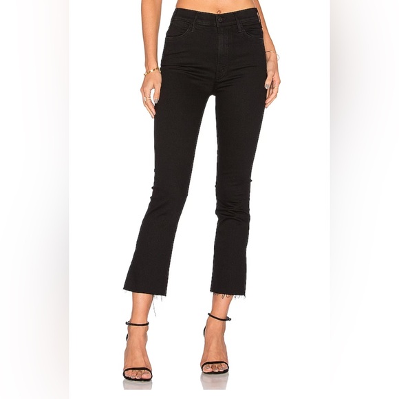 MOTHER Denim - Mother the hustler ankle fray in not guilty black ankle jeans 25/26